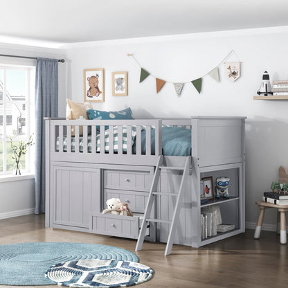 Orion Low Loft Bunk with Bookcase and Dresser