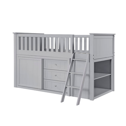 Orion Low Loft Bunk with Bookcase and Dresser