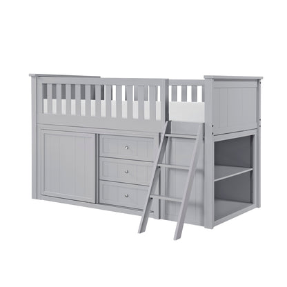 Orion Low Loft Bunk with Bookcase and Dresser