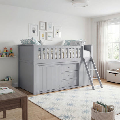 Orion Low Loft Bunk with Bookcase and Dresser