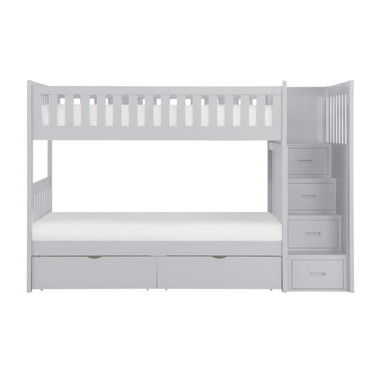Orion Twin/Twin Step Bunk Bed with Storage Boxes