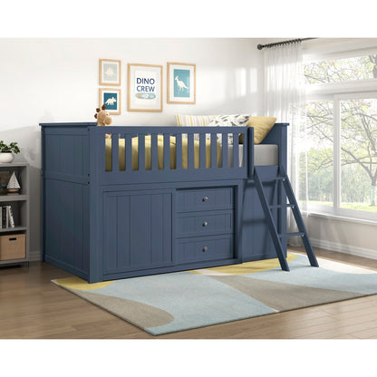 Nora Low Loft Bunk with Bookcase and Dresser