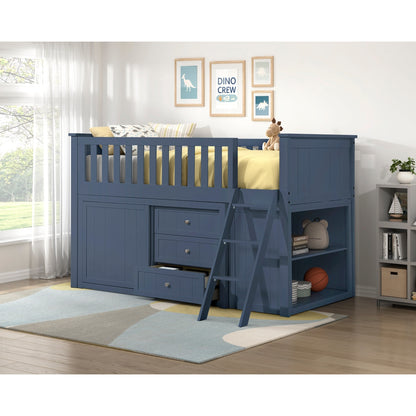 Nora Low Loft Bunk with Bookcase and Dresser