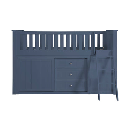 Nora Low Loft Bunk with Bookcase and Dresser