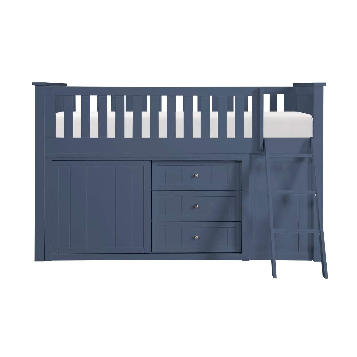 Nora Low Loft Bunk with Bookcase and Dresser