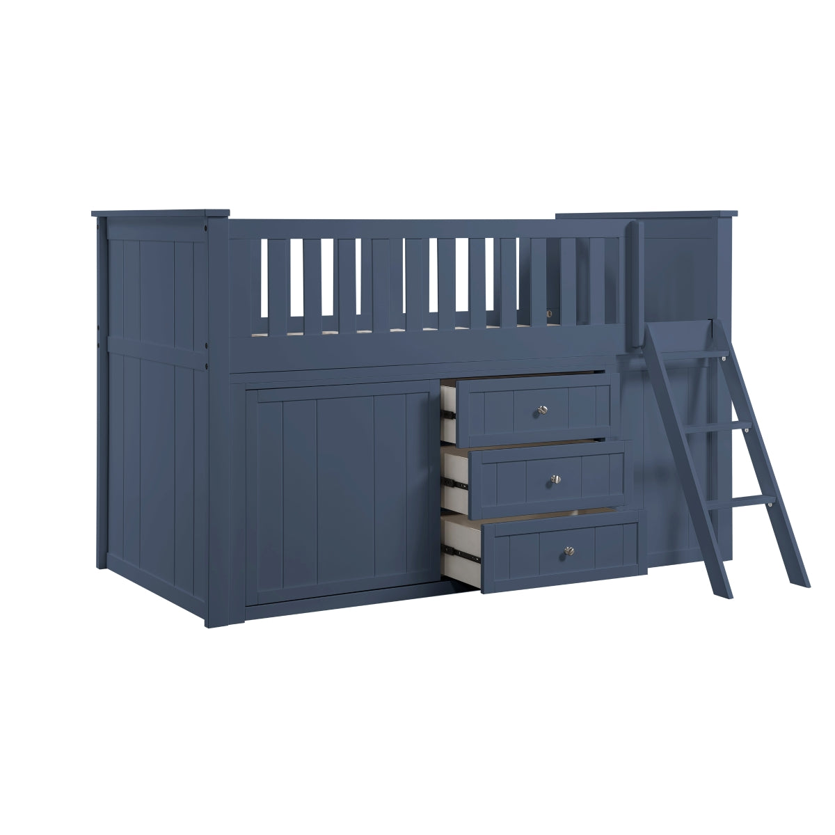 Nora Low Loft Bunk with Bookcase and Dresser