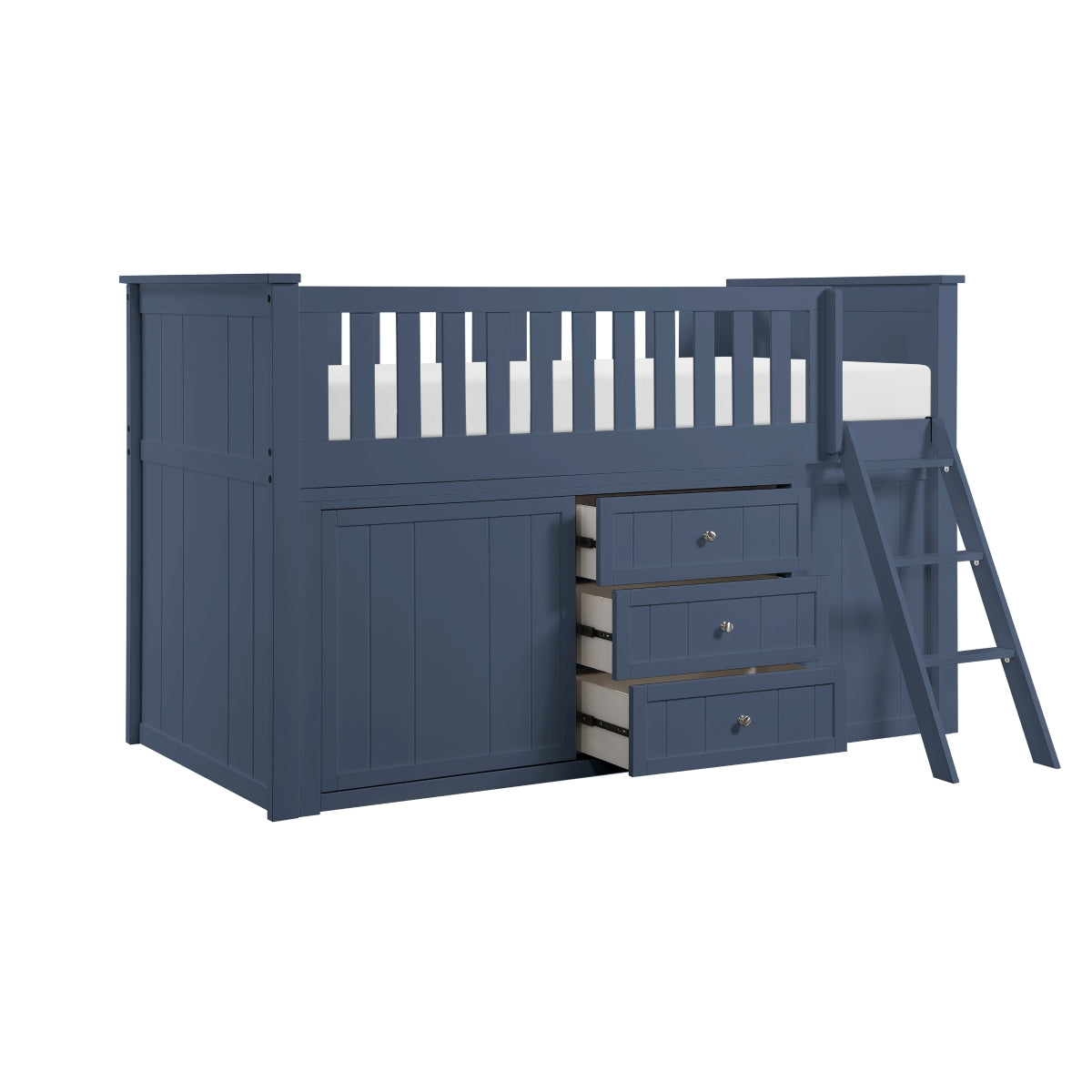 Nora Low Loft Bunk with Bookcase and Dresser