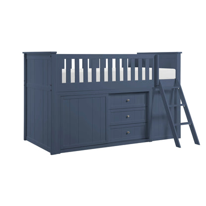 Nora Low Loft Bunk with Bookcase and Dresser