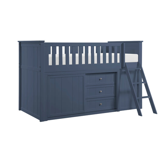Nora Low Loft Bunk with Bookcase and Dresser