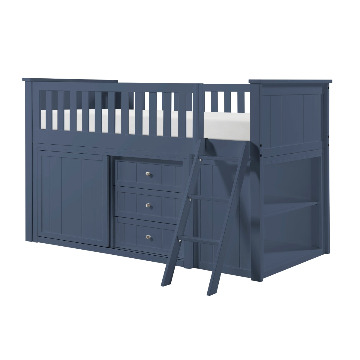 Nora Low Loft Bunk with Bookcase and Dresser