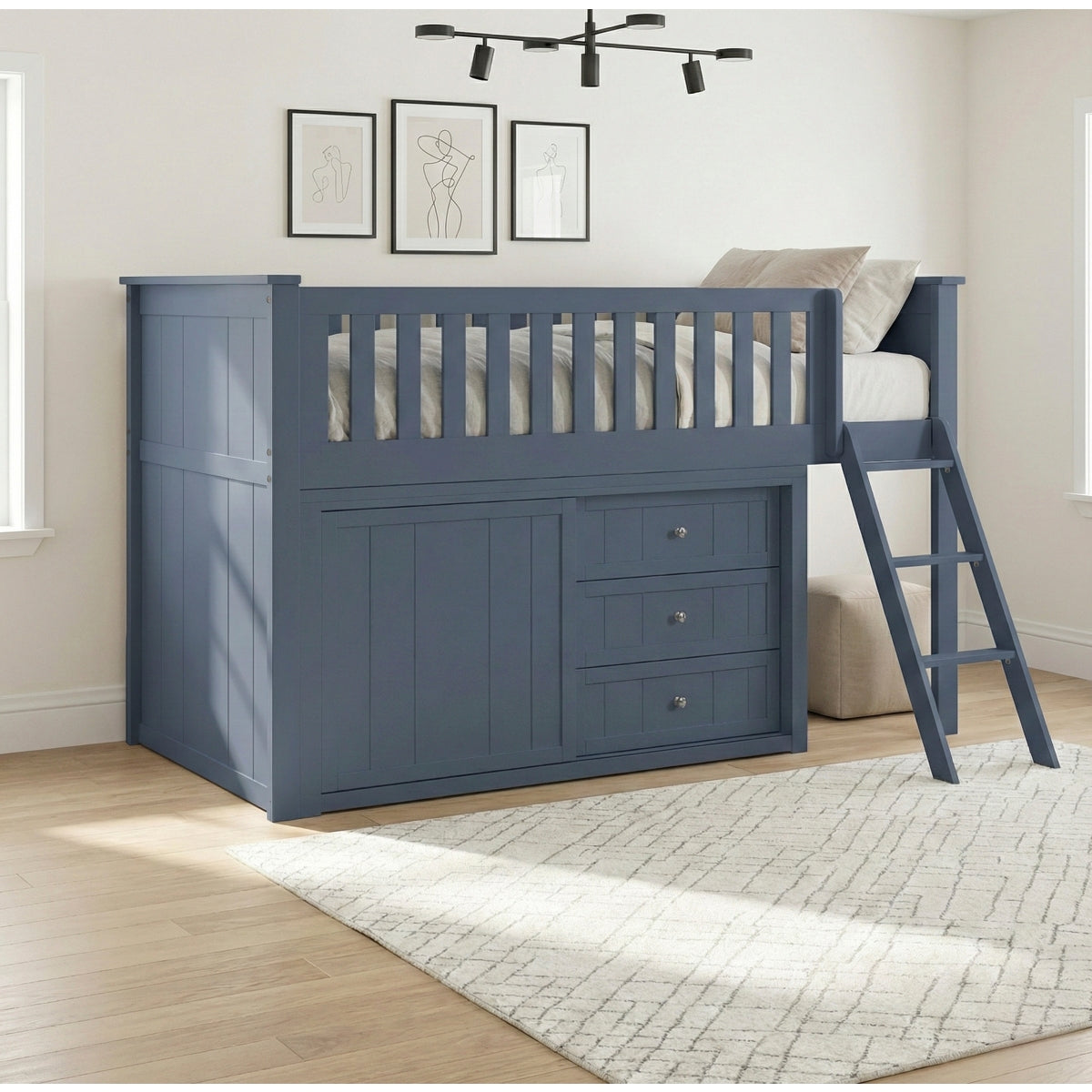 Nora Low Loft Bunk with Dresser
