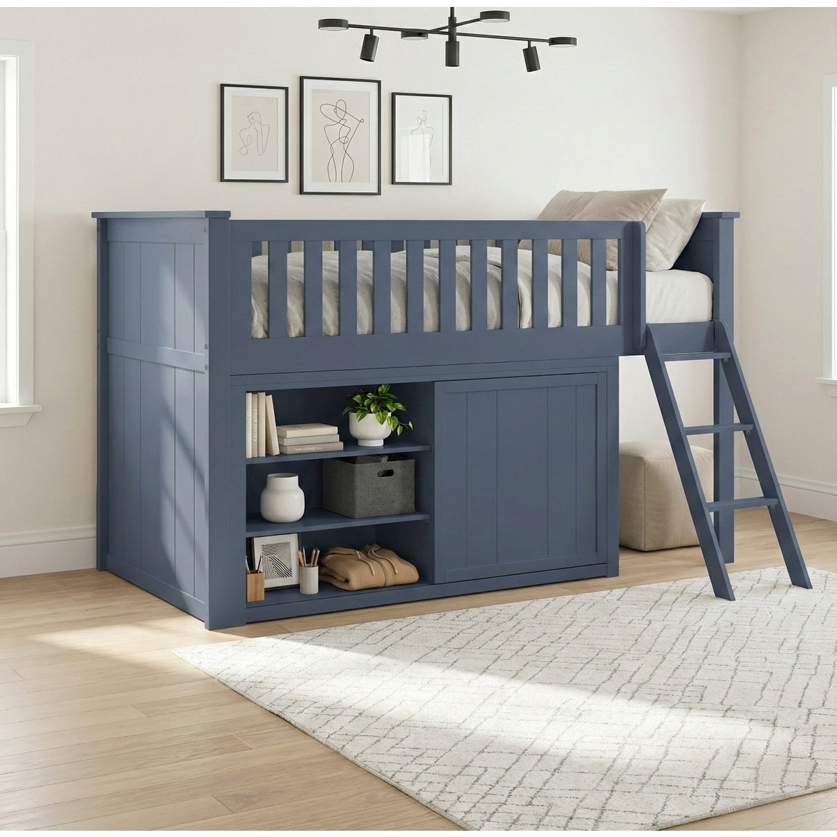 Nora Low Loft Bunk with Dresser