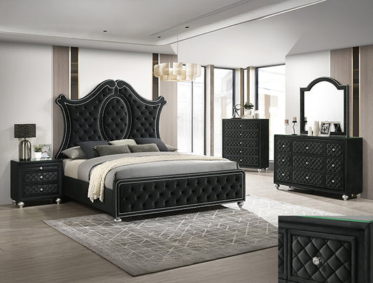 Cameo Panel Bedroom Group - Black (SETB2180)
