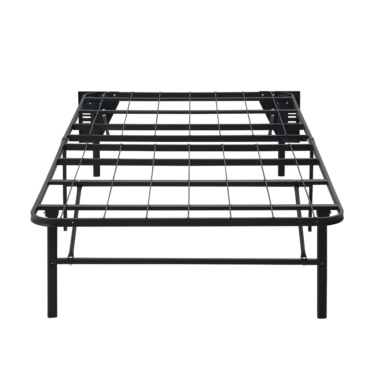 Elevated Foldable Metal Platform Bed Frame, Toolless