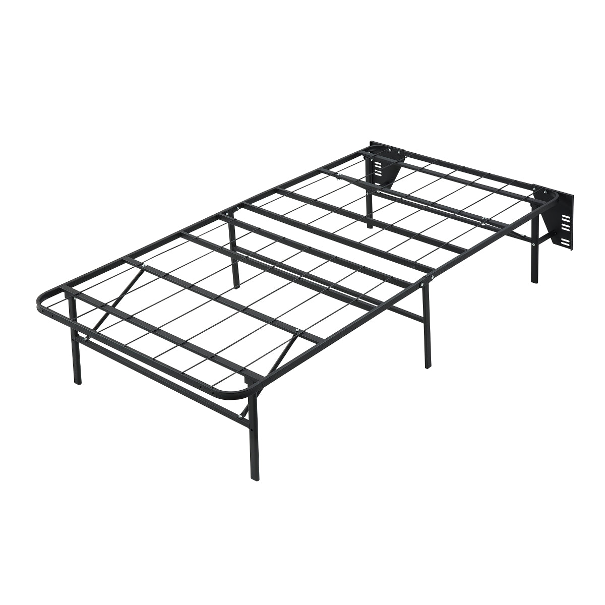 Elevated Foldable Metal Platform Bed Frame, Toolless