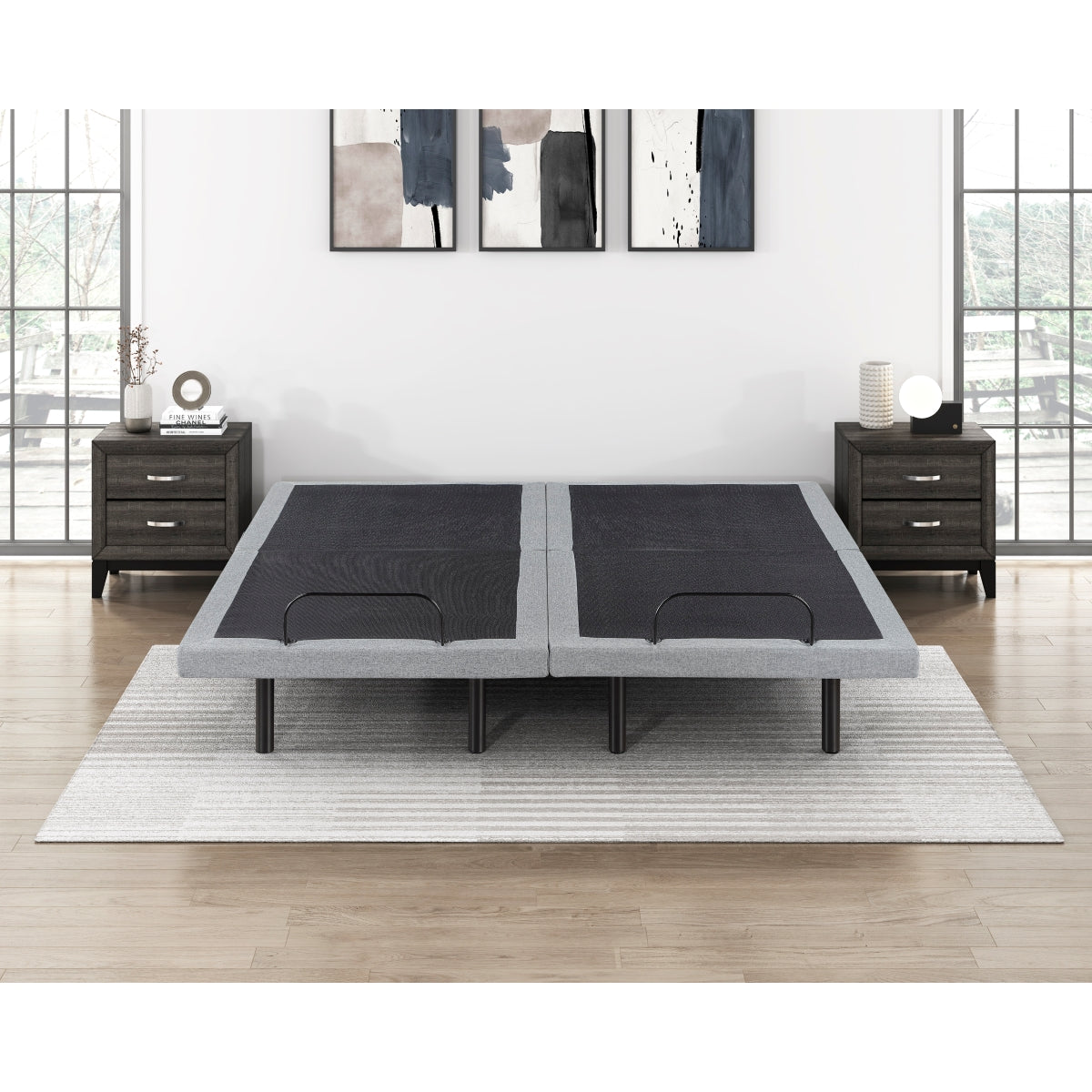 Flex Split Eastern King Power Heads and Foot Adjustable Bed Frames with Massage, Zero Gravity, Charging Ports and Nightlight