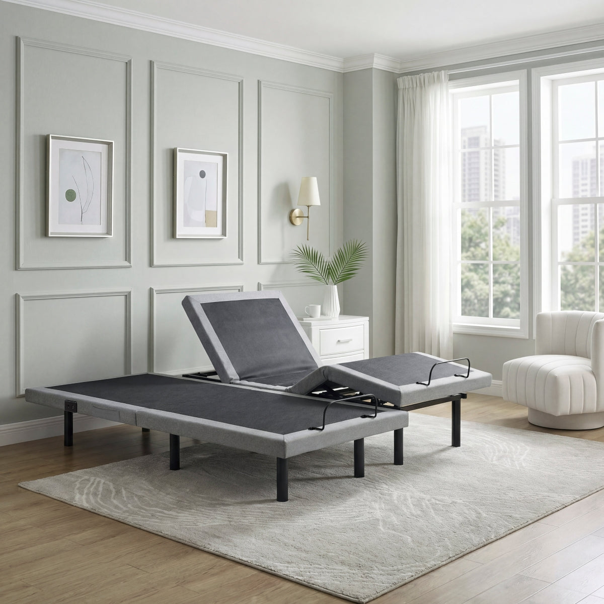 Flex Split Eastern King Power Heads and Foot Adjustable Bed Frames with Massage, Zero Gravity, Charging Ports and Nightlight