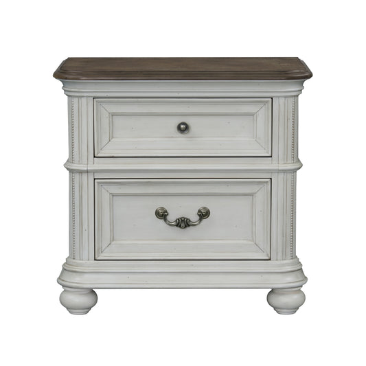Elbert Night Stand With Usb +C, White