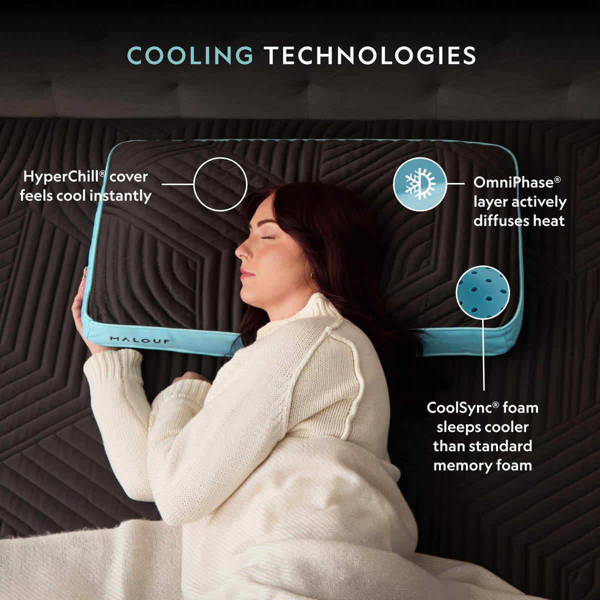 Ice Cloud® + OmniPhase® Low Loft Pillow