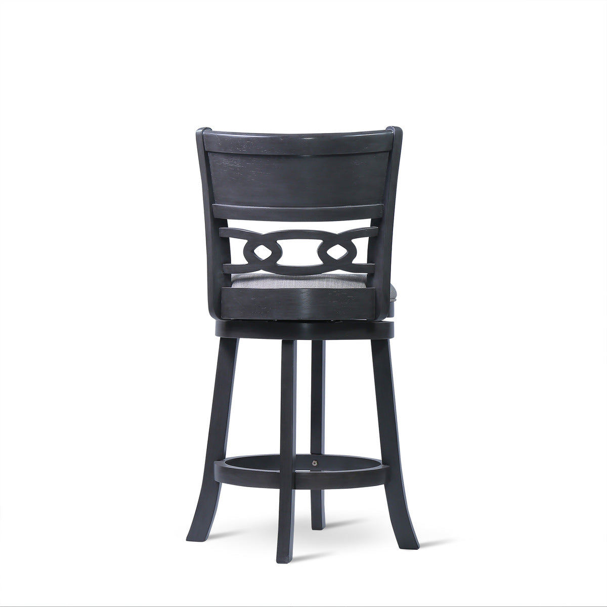 24" Counter Swivel Stool W/Gray Fabric Seat