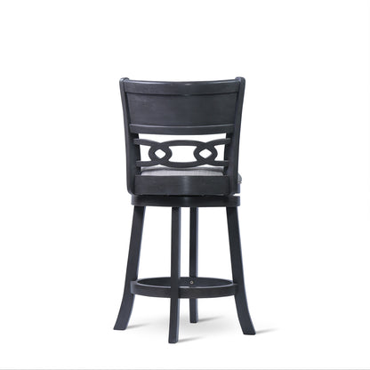 24" Counter Swivel Stool W/Gray Fabric Seat