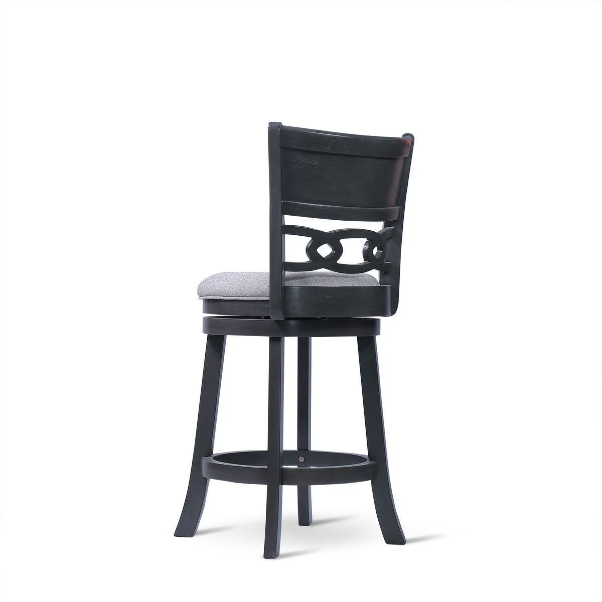 24" Counter Swivel Stool W/Gray Fabric Seat