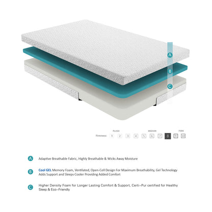 Altair 6" Full Gel-Infused Memory Foam Mattress - White