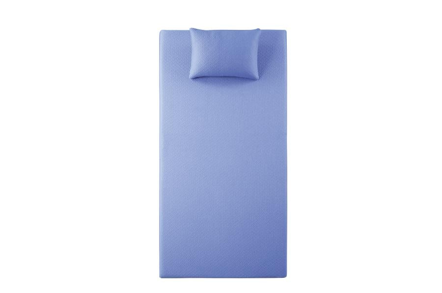 Leo 7" Blue Full Gel-Infused Memory Foam Mattress and Pillow Set