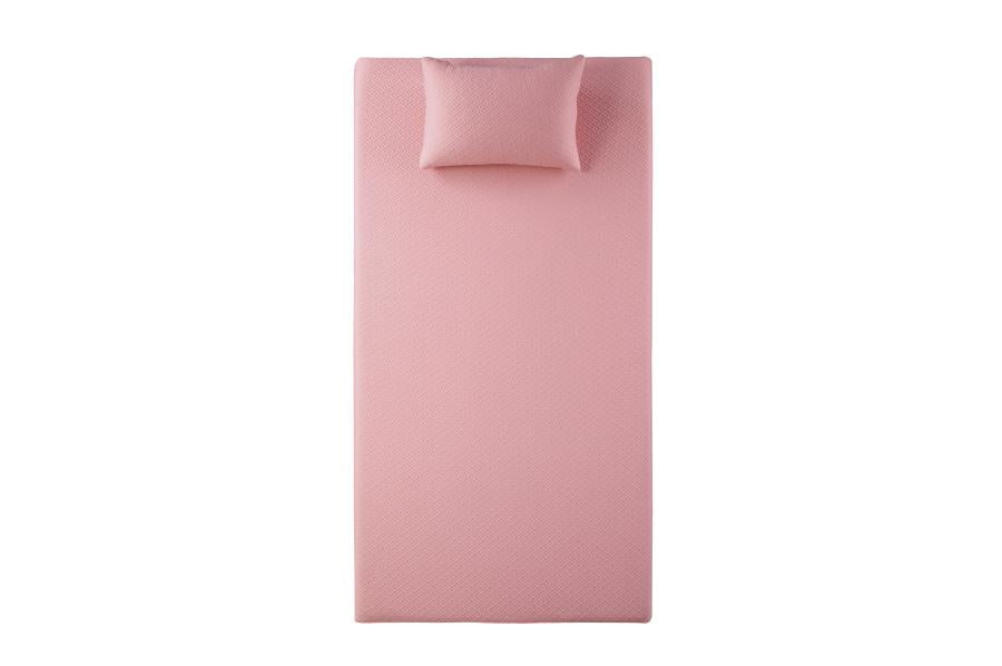 Leo 7" Pink Full Gel-Infused Memory Foam Mattress and Pillow Set
