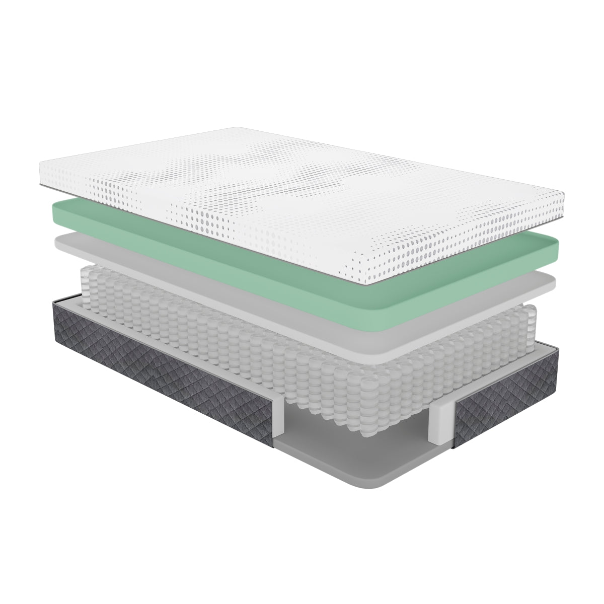 Findlay 12" Twin Green Tea Gel-Infused Memory Foam Hybrid Mattress - White