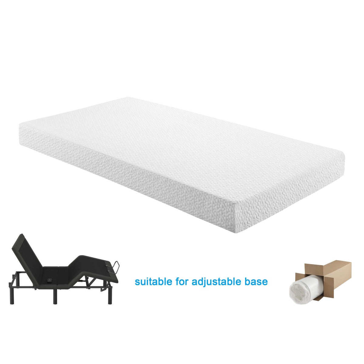Altair 6" Full Gel-Infused Memory Foam Mattress - White