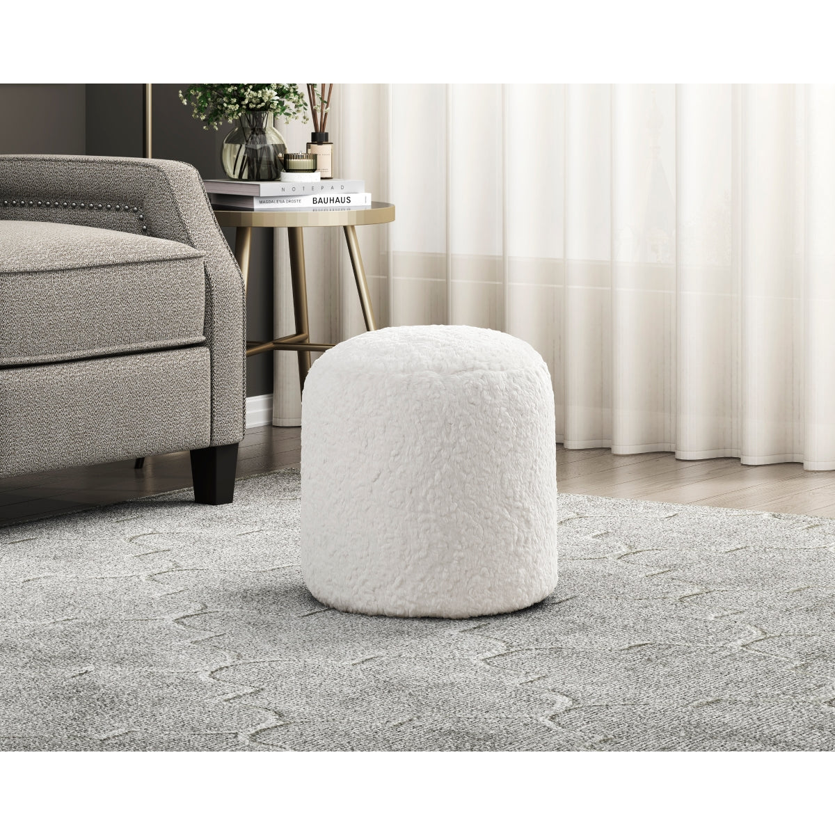 Easley Pouf (no Wooden Frame) - Off-White (P31010)