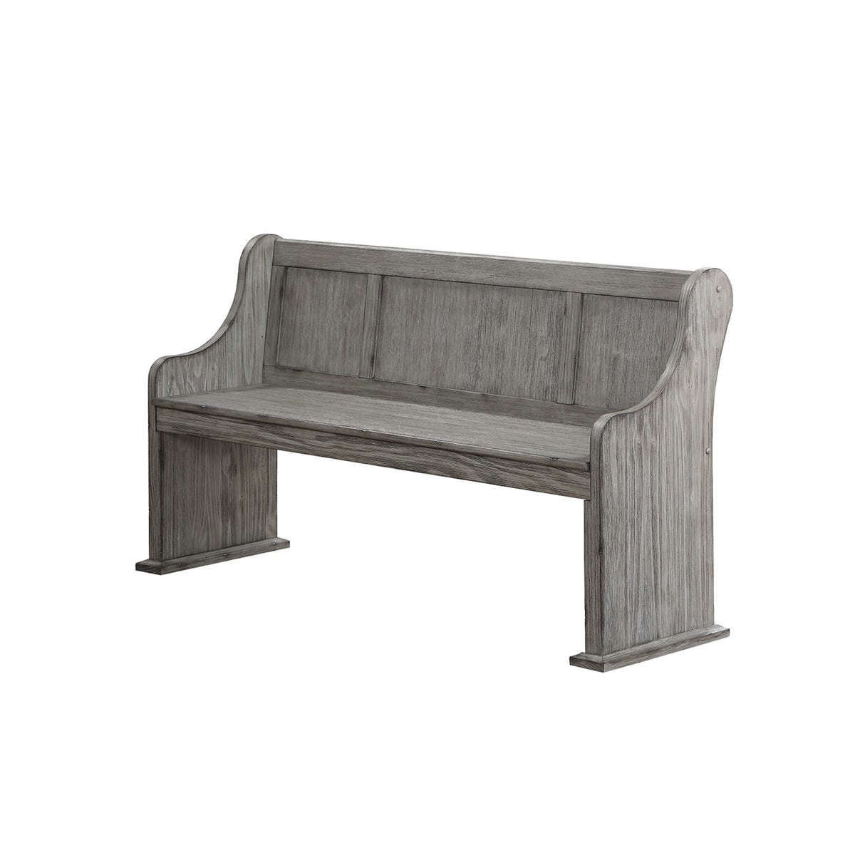 Bench W/ Curved Arms, Antique Grey , 3A