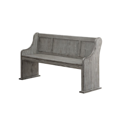 Bench W/ Curved Arms, Antique Grey , 3A
