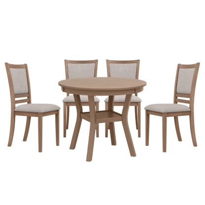 Anya 5 Pc Dining Set, Driftwood Finish
