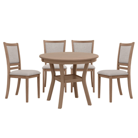 Anya 5 Pc Dining Set, Driftwood Finish
