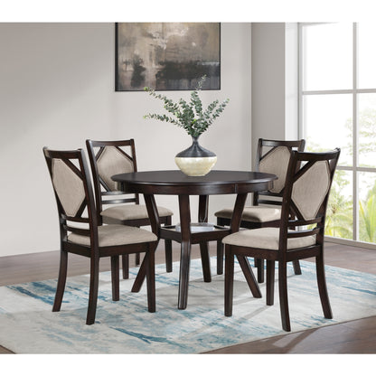 Kaia 5 Pc Dining Set, Midnight Walnut Finish