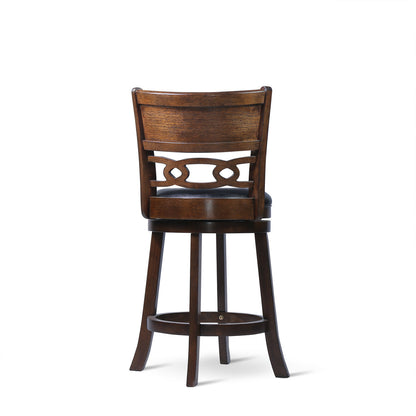 24" Counter Swivel Stool W/Black Pu Seat