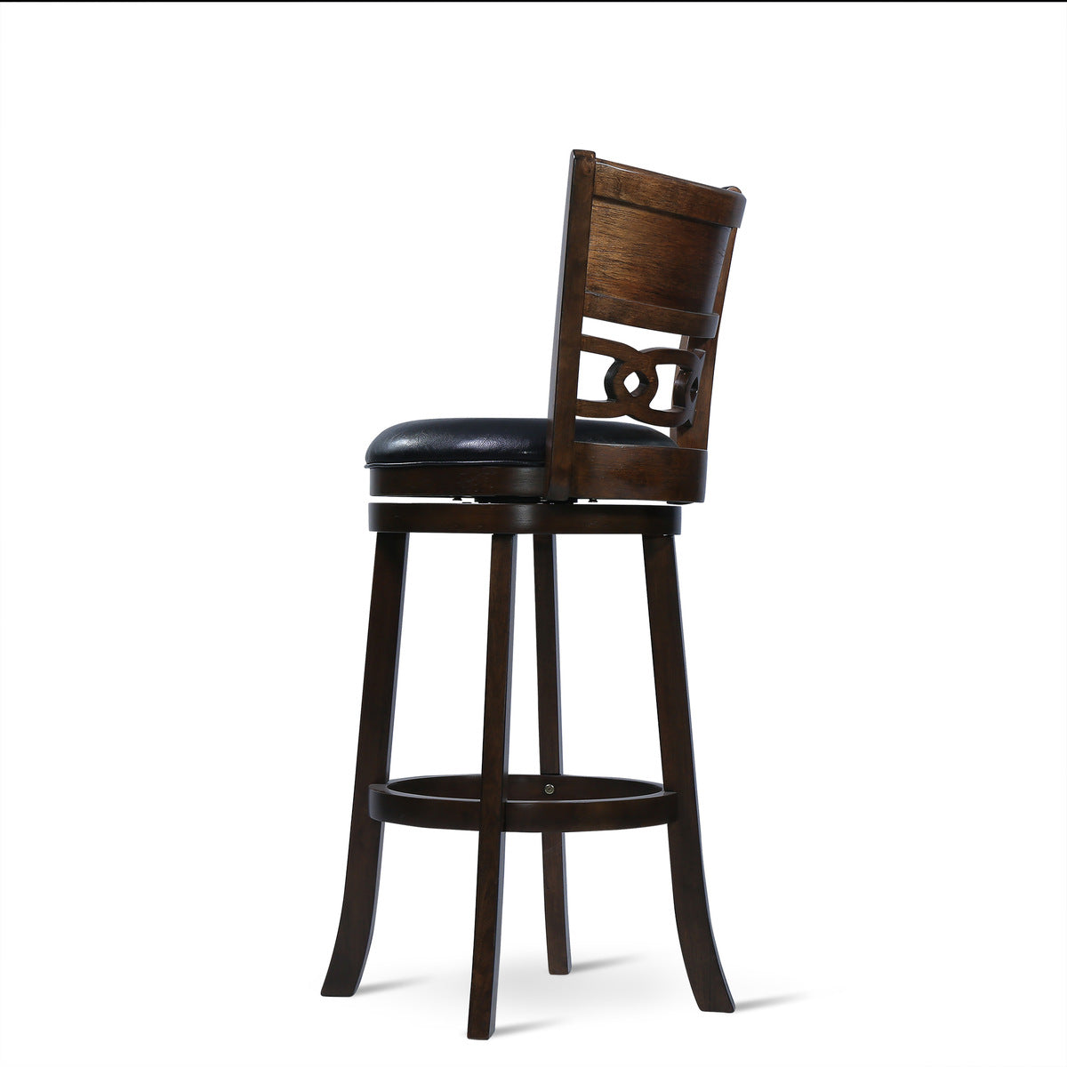 29" Swivel Bar Stool W/Black Pu Seat