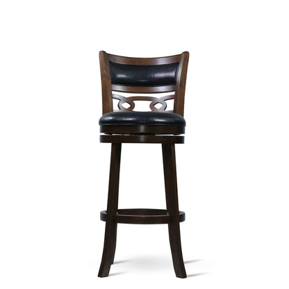 29" Swivel Bar Stool W/Black Pu Seat