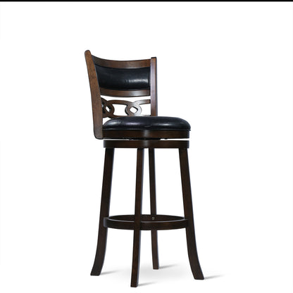29" Swivel Bar Stool W/Black Pu Seat