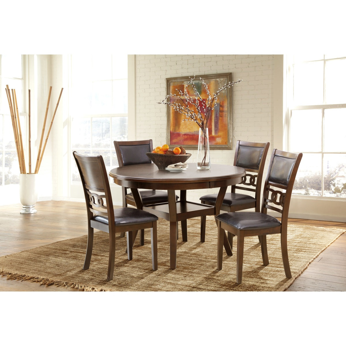 5Pc Pack Dinig Set, Brown Mindy Wood