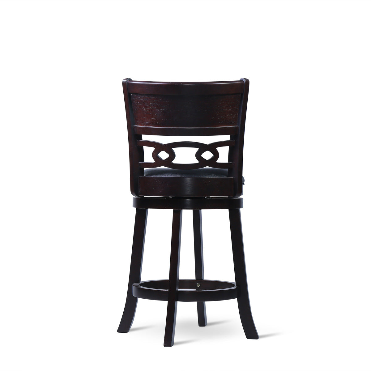 24" Counter Swivel Stool W/Black Pu Seat