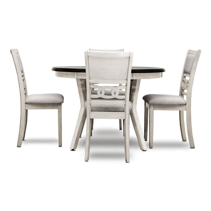 5Pc Pack Dinig Set, Wht/Cherry Mindy Wood