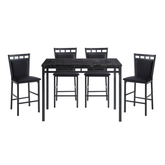 5Pc Cntr Hegt Set, Faux Marble Top