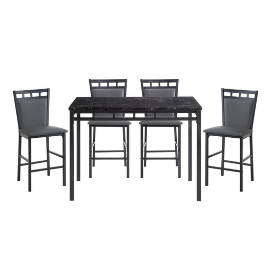 5Pc Cntr Hegt Set, Faux Marble Top