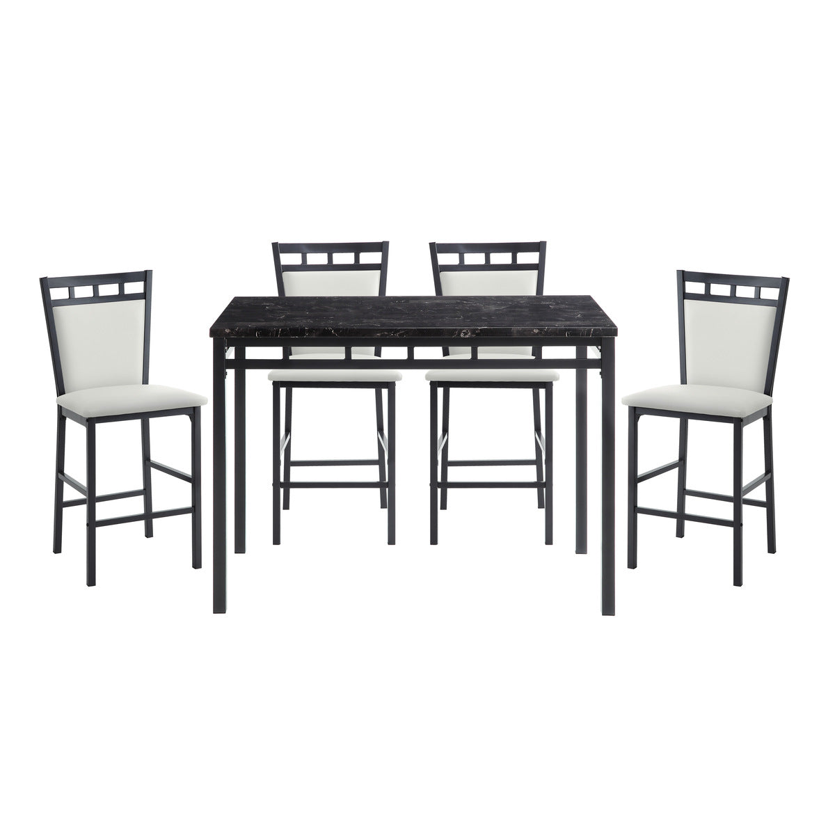 Counter Height Chr, White (4 In 1 Box)