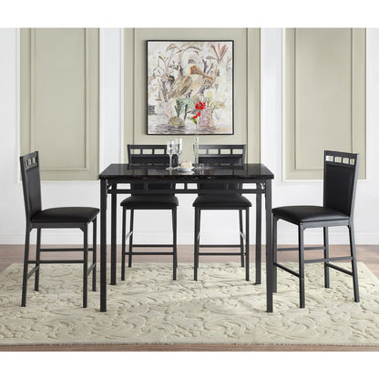 5Pc Cntr Hegt Set, Faux Marble Top