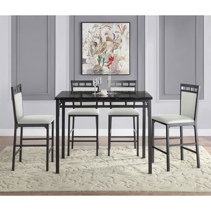 5Pc Cntr Hegt Set, Faux Marble Top
