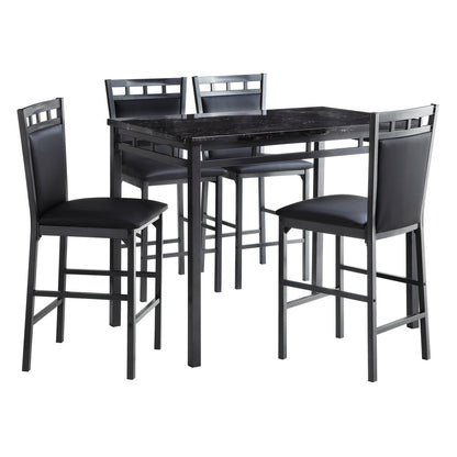 5Pc Cntr Hegt Set, Faux Marble Top